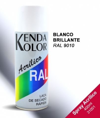 SPRAY  KENDA BLANCO BRILLANTE RAL 9010 400ML