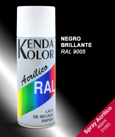 SPRAY KENDA NEGRO BRILLANTE RAL 9005 400ML